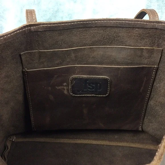 FSP Collection Leather Tote Womens Handbag Brown Open Tassel Cape Town - Picture 14 of 16